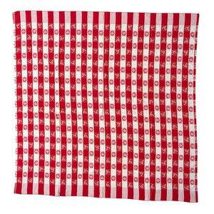 Square Red & White Gingham Picnic Tablecloth – Dutch Boy & Windmill Motif